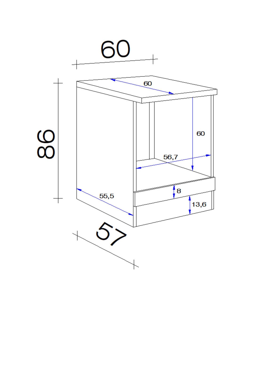 Küchen Unterschrank VALERO 100cm Weiß/Sonoma Eiche