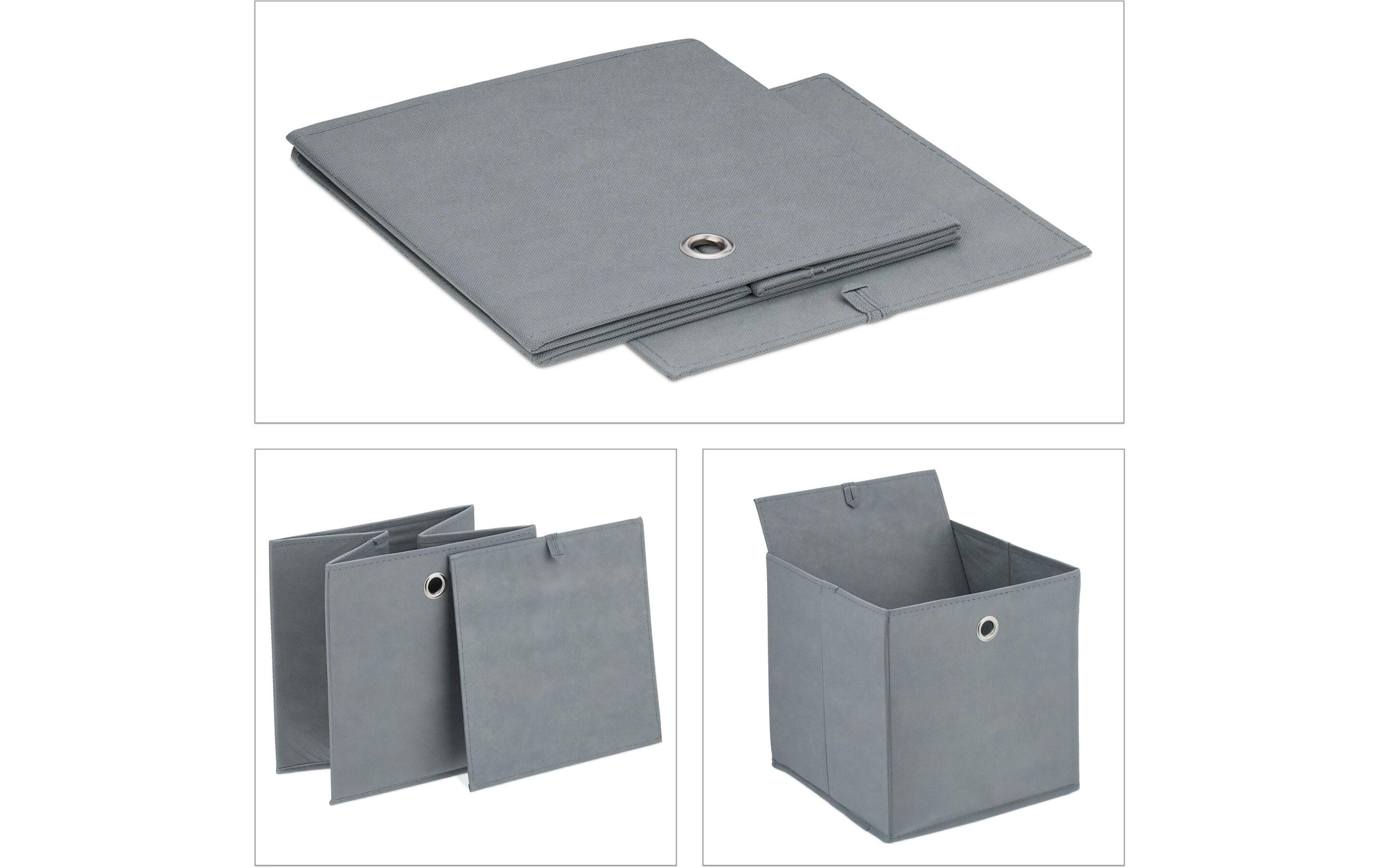 Aufbewahrungsbox 4er Set GrauRegalaufbewahrungsbox für das Kinderzimmer