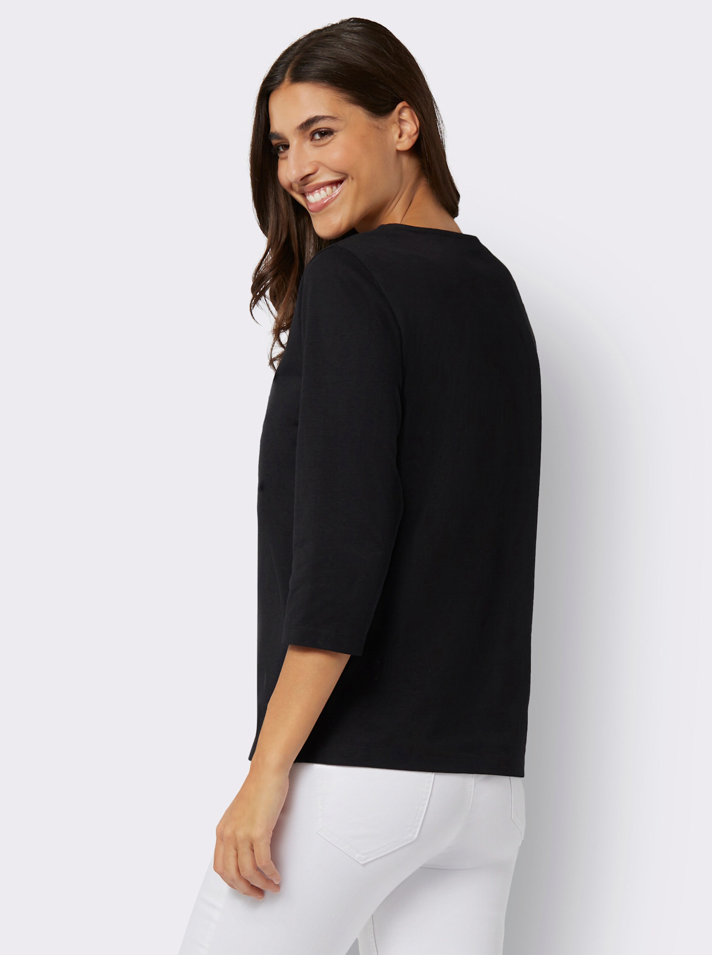 34-Arm-Shirt mit Herz-Motiv