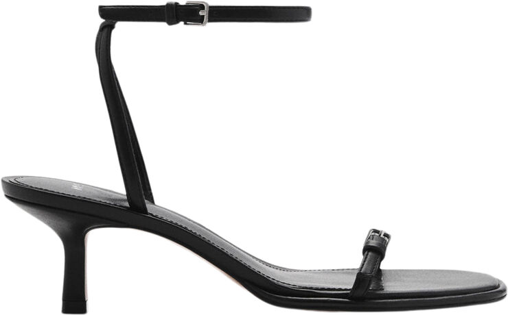 MANGO High-heeled sandals with buckles Black