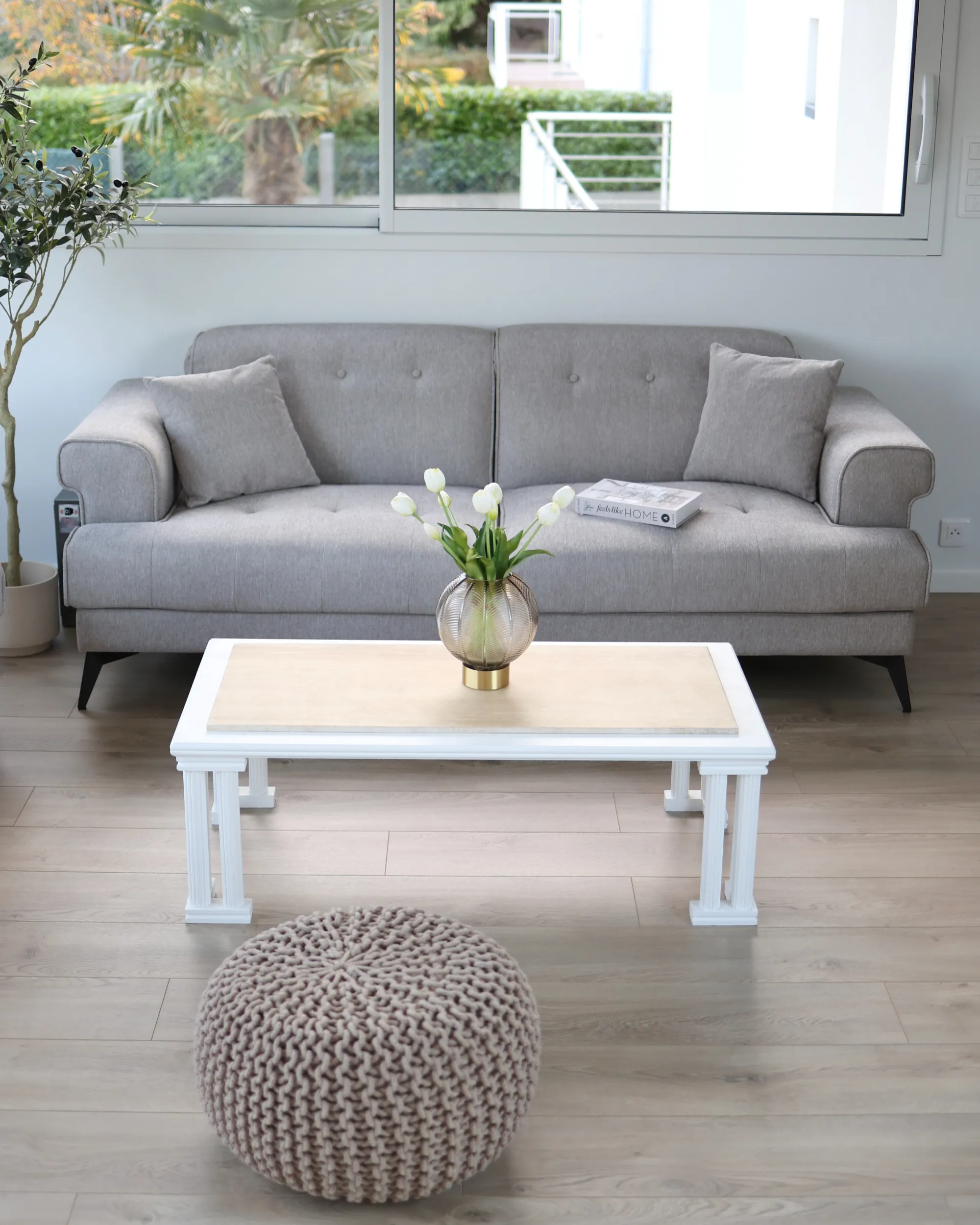 Bank 3-zits SKIVE Stof Taupe