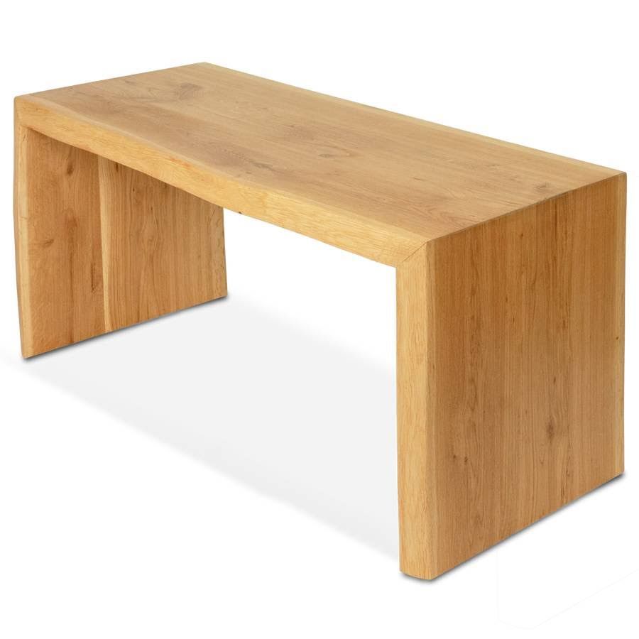 holz4home Massivholz Hocker/Bank aus Eiche mit Baumkante
