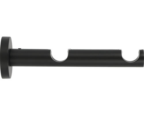 Dubbele wandbeugel voor Premium Black Line, zwart, Ø 20 mm, 14,5 cm lang, 1 st.