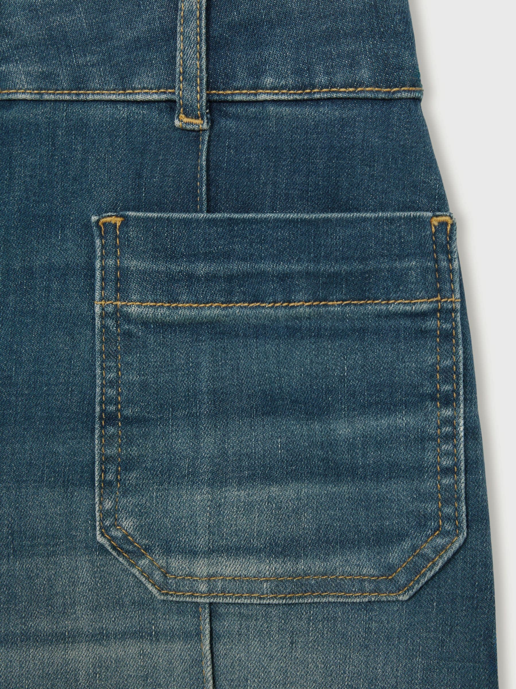 Normaal blauw - Reiss Sakura flared jeans met opgestikte zakken
