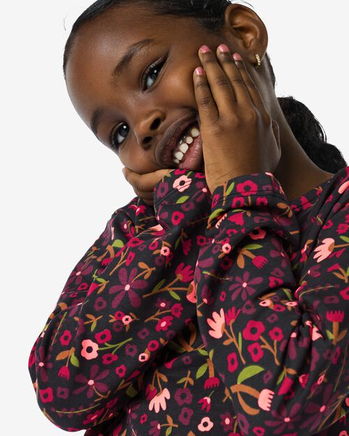 kinder sweatjurk bloemen noir