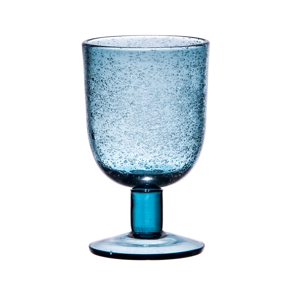 Verre à pied 28 cl Luberon bullé bleu (lot de 6) Table passion