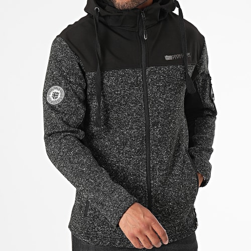 Veste Polaire Zippée Capuche Tjhon Noir Gris