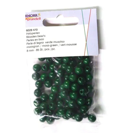 Knorr Prandell Holzperlen 8mm, moosgrün, 85 Stück