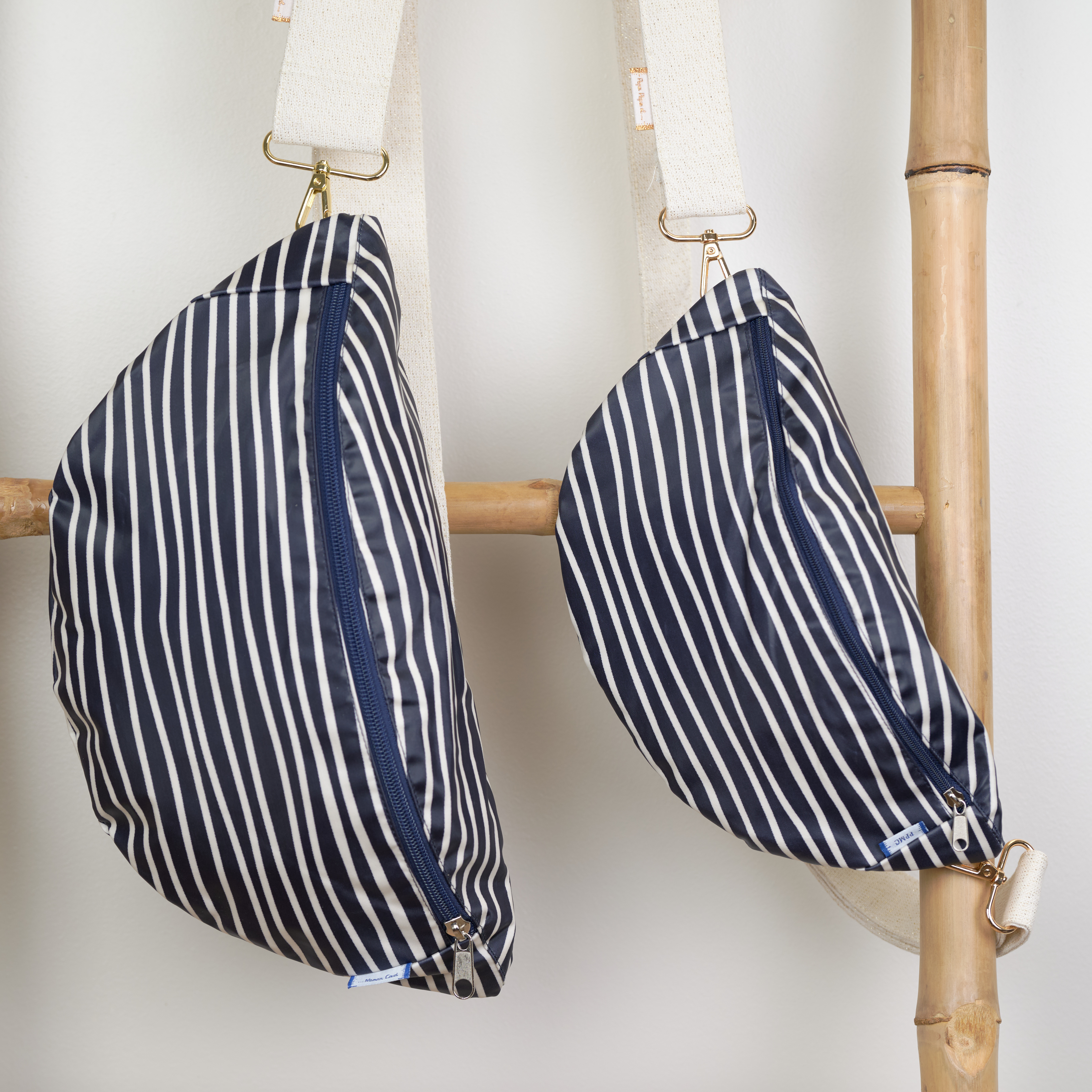 Petit Sac Banane Rayé Ivoire Marine