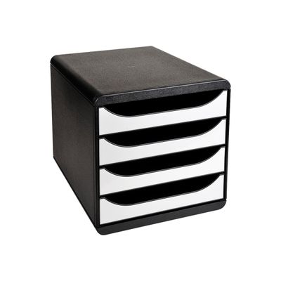 Exacompta BigBox - Module de classement 4 tiroirs - blanc brillant