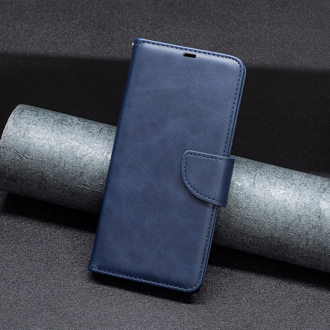 Samsung Galaxy S24 FE Leder Tasche Flip Cover mit Kartenfächer Vintage Look   Trageschlaufe - Dunkelblau