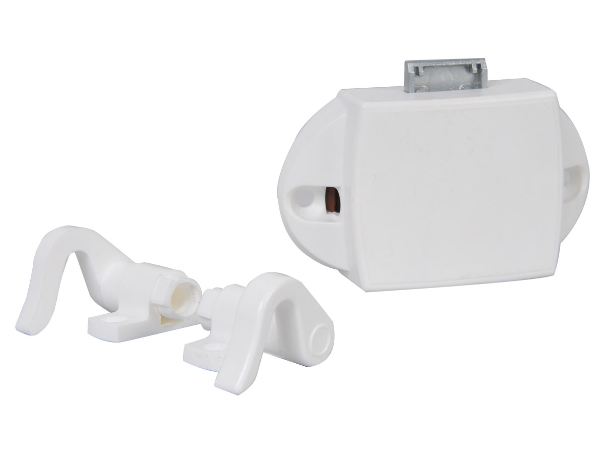 Obelink spanjolet drukknopslot met sluithaken - white