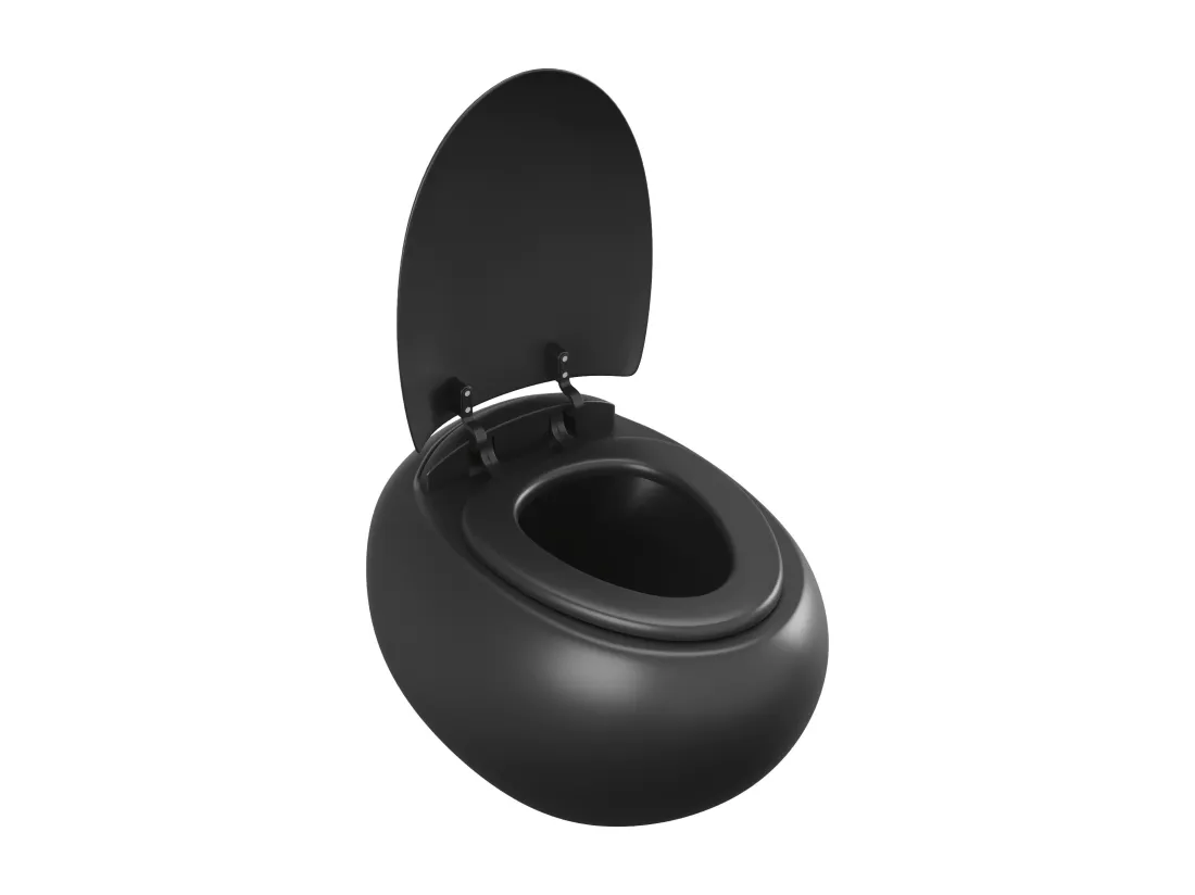 WC suspendu noir mat en céramique - HURO II