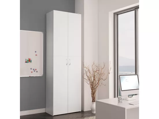 Armoire de bureau Blanc 60 x 32 x 190 cm Bois d'ingénierie