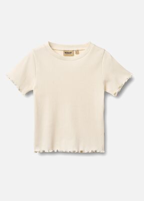 Wheat Alicia  Ribbet T-skjorte, Ivory