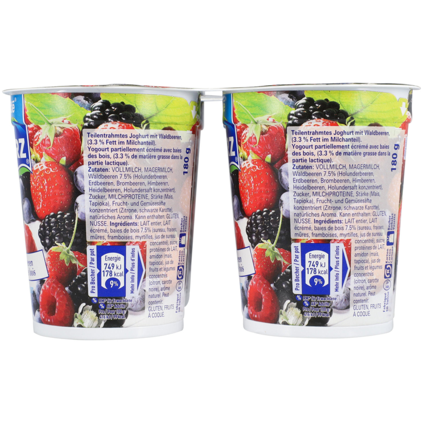 Hirz Wildberry Yogurts 4x180g -