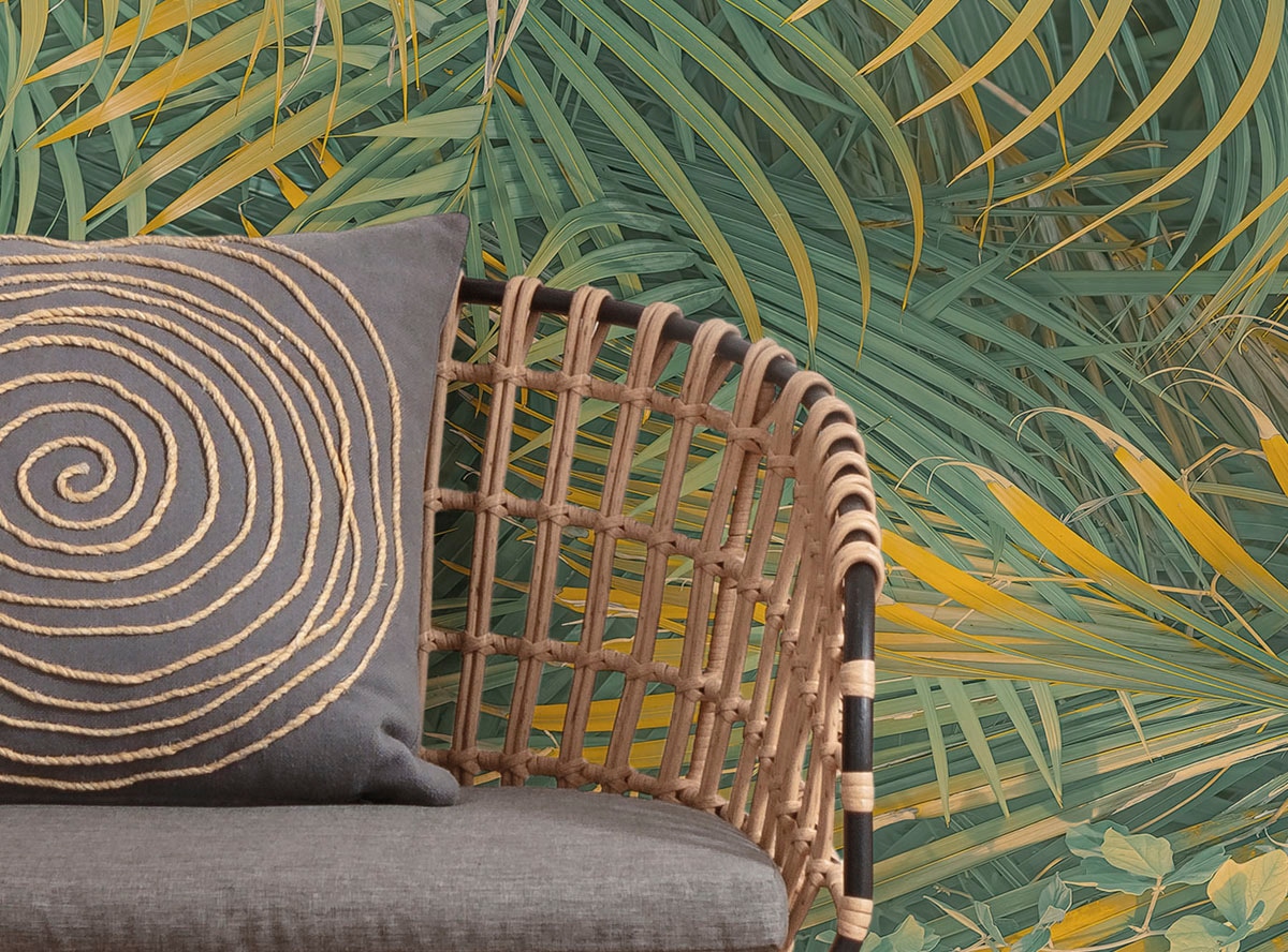Komar Fototapete »Digitaldruck Vlies -  Neon Fern - Grösse 200 x 250 cm« bedruckt glatt Wohnzimmer, Schlafzimmer