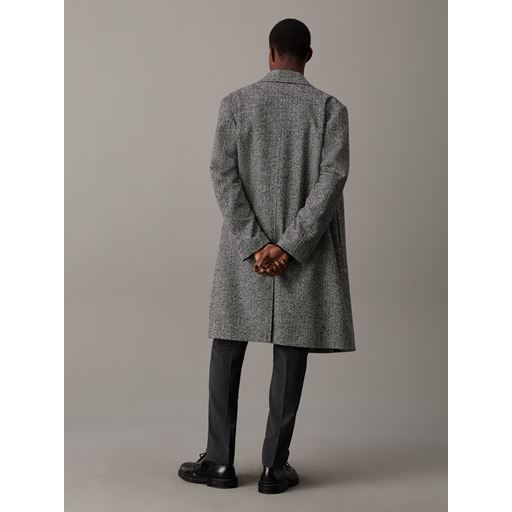 Calvin Klein Relaxed Herringbone Frakke, Mid Grey Heather, XXL