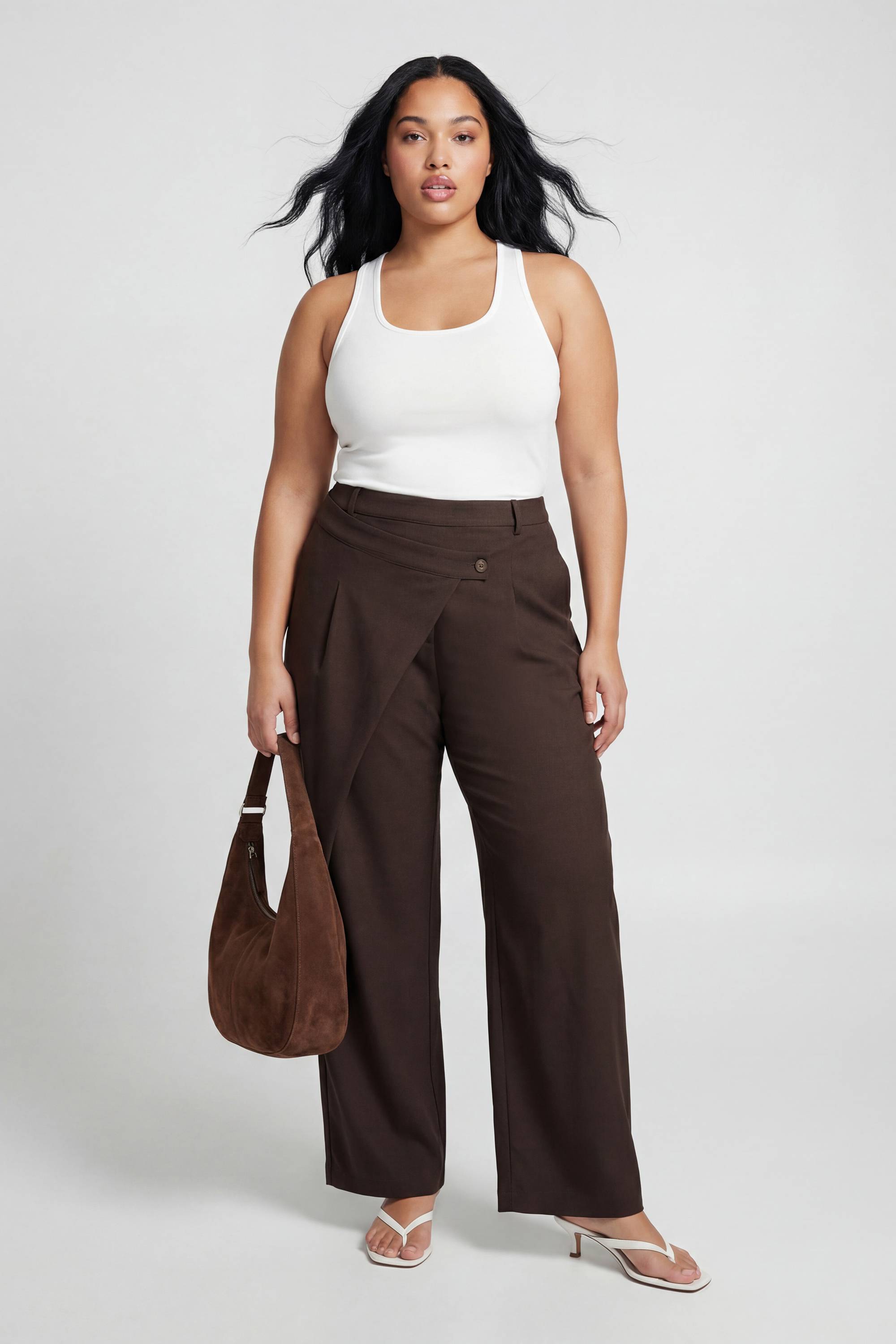 boohoo Pantalon Ballon Grande Taille À Taille Croisée