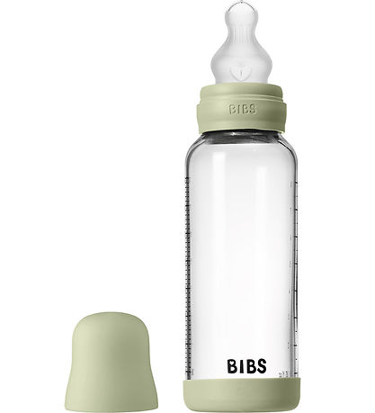 BIBS Babyflasche - 240 ml - Glas/Silikon - Sage