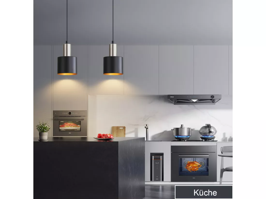 NETTLIFE Lampe suspendue table à manger suspension E27 suspension noire rétro table de chevet réglable en hauteur