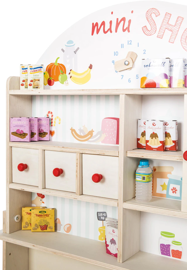 roba® Kaufladen »Minishop, natur« mit Theke und Tafel