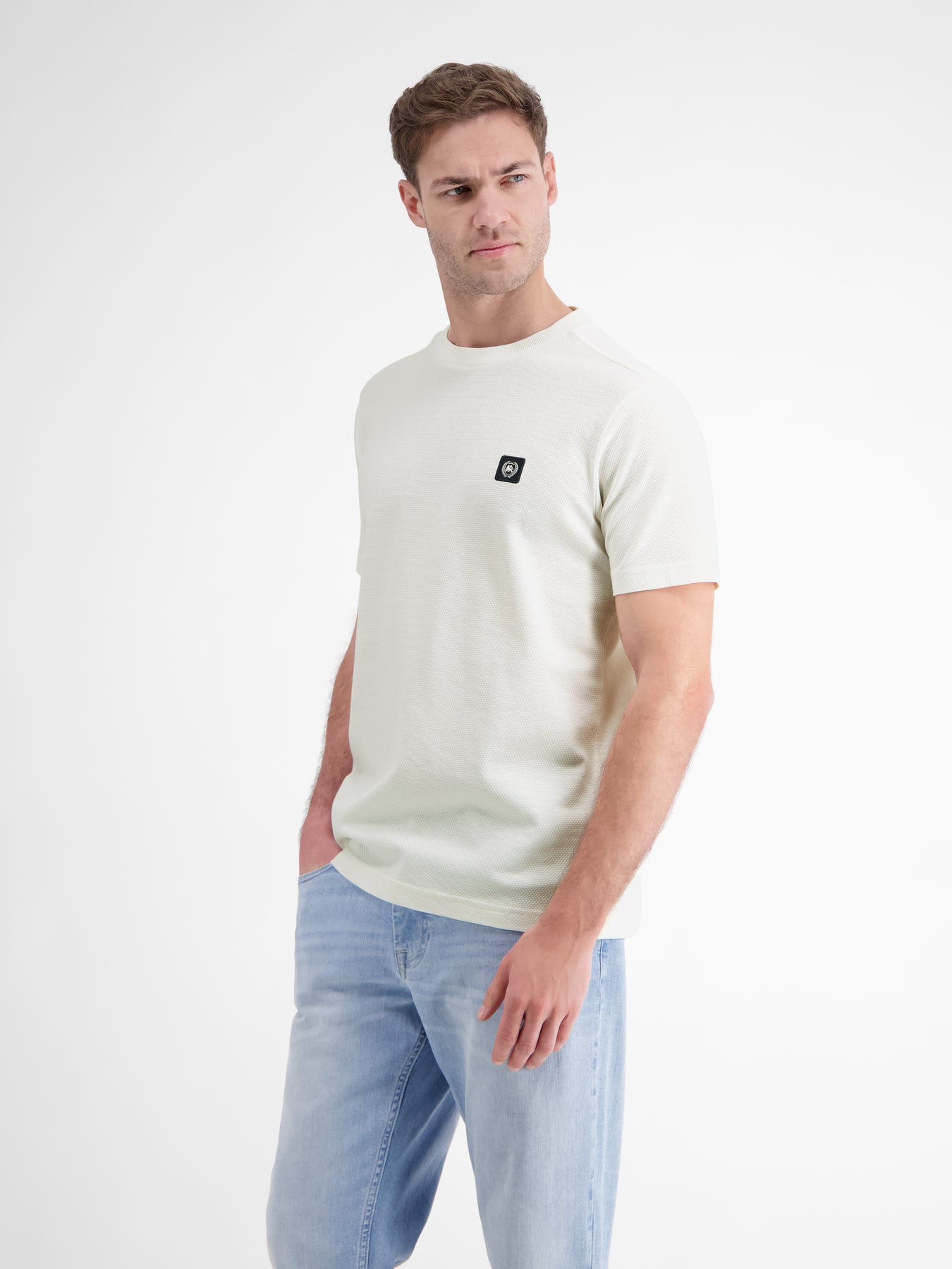 Herren T-Shirt in Waffel-Piqué