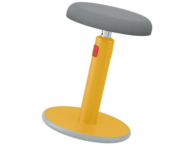 Leitz Ergo Cosy Active Sitz und Stehhocker Gelb Höhenverstellbarer, ergonomischer Hocker zum Sitzen und Stehen für eine verbesserte Muskelaktivität und bessere Körperhaltung
