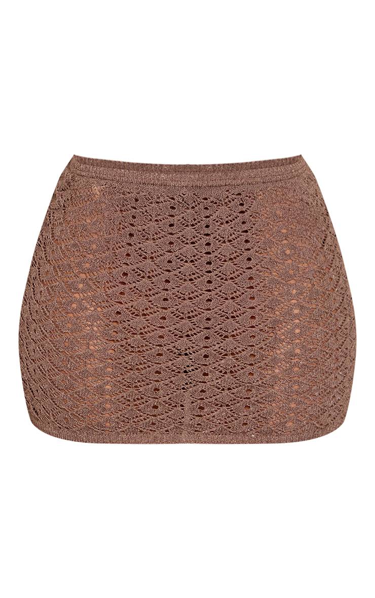 Taupe Jupe Mini Tricotée Au Crochet Shape