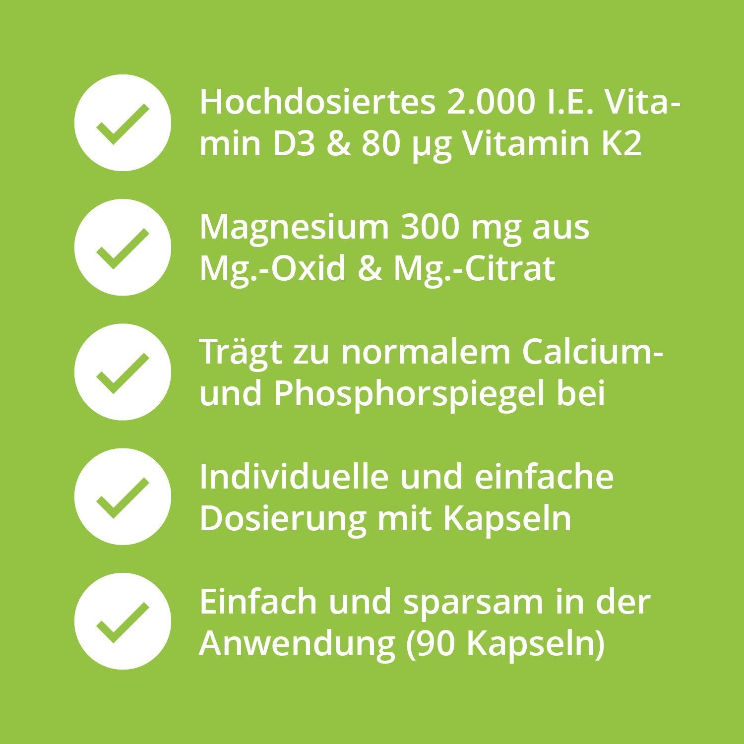 Casida® Vitamin D3 K2 Magnesium Kapseln 2000 I.E.