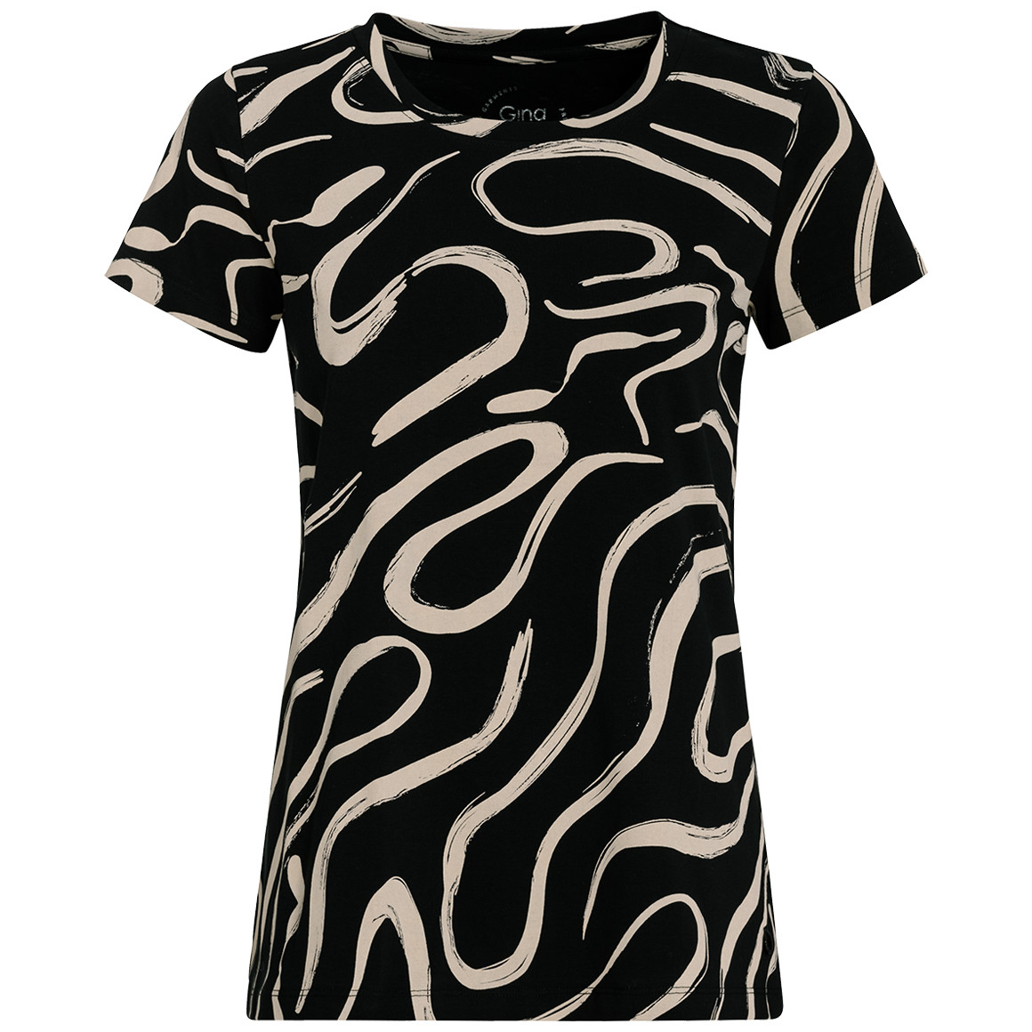 Gina Collection Damen T-Shirt mit Bio-Baumwolle schwarz
