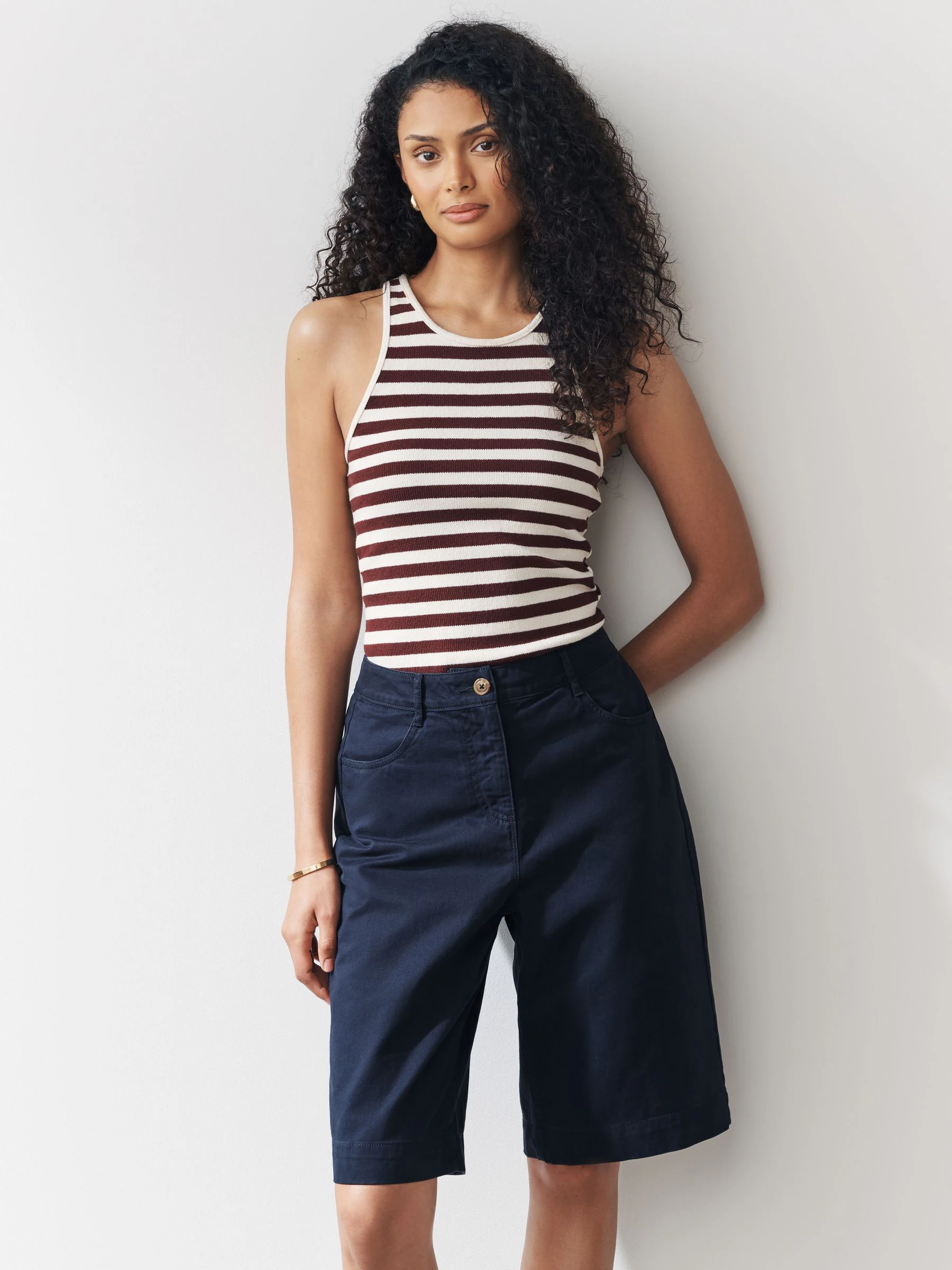 Marineblauw - Knielange short
