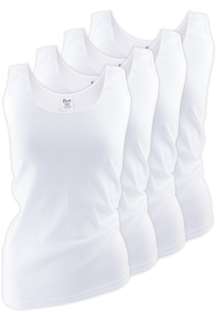 Yenita® Tank Top 4er Set, mit Satinband-Einfassung