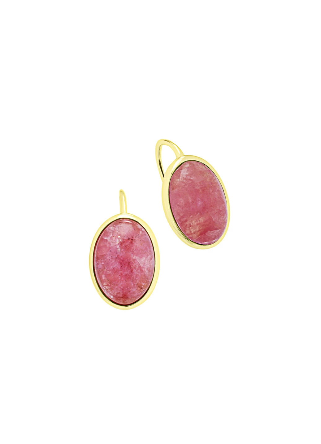 Vergoldete Ohrringe mit Rhodochrosit
