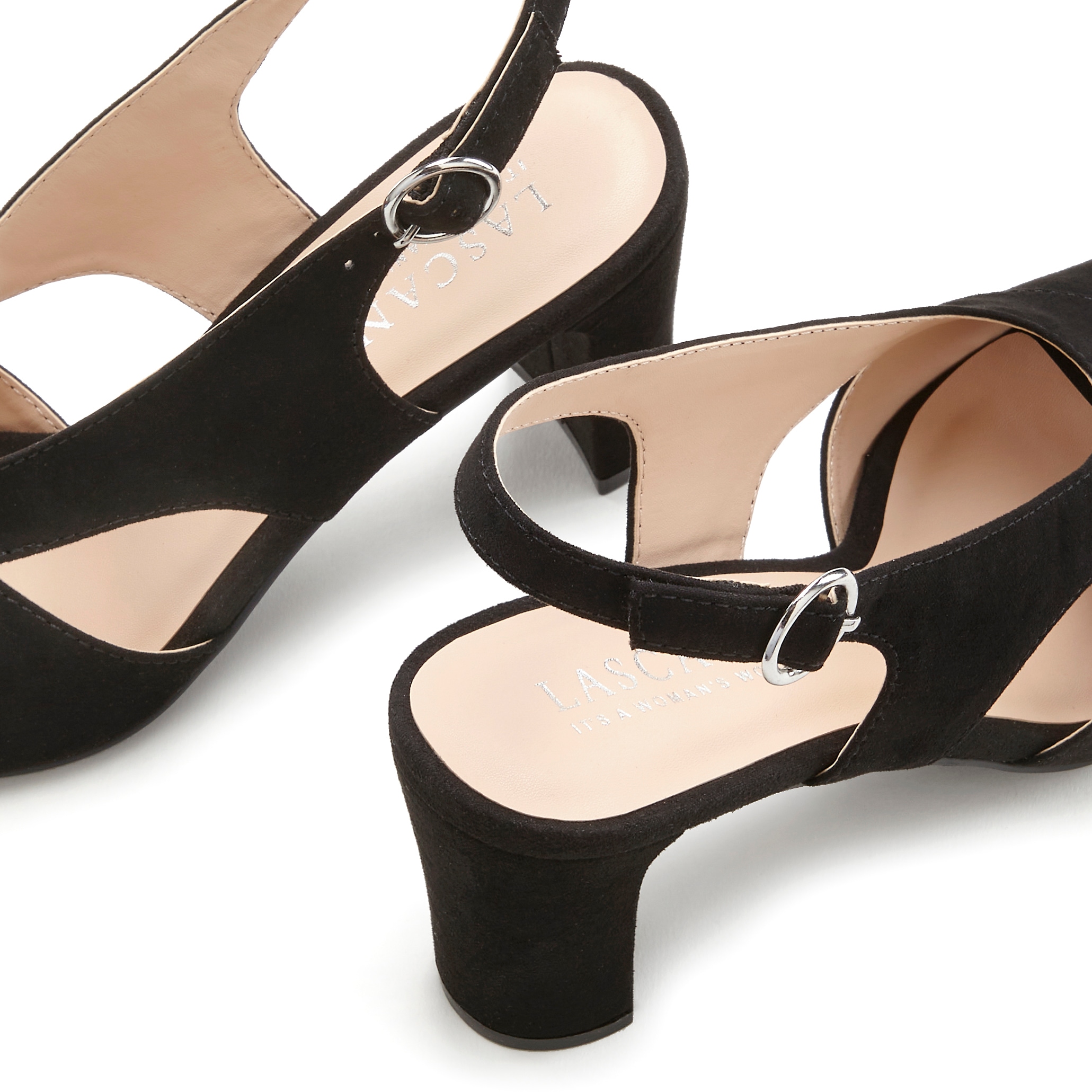 LASCANA Sandalette »Sandale, Sommerschuh,«  mit Blockabsatz und raffiniertem Ausschnitt VEGAN