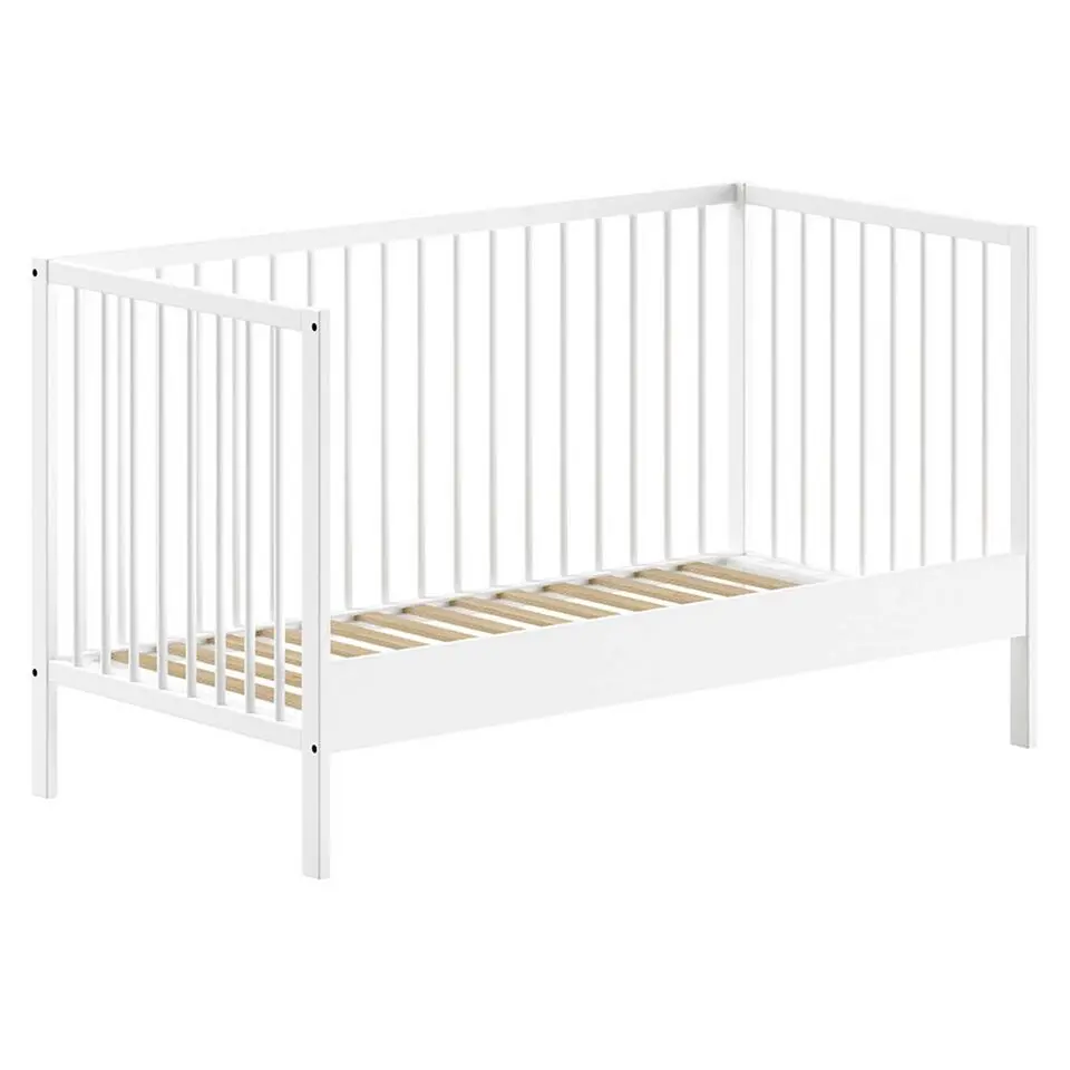 Peuterbed Dino 70x140cm - verstelbaar - wit dennenhout