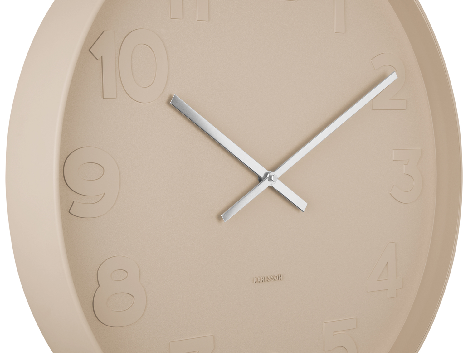 Wall clock Mr. Brown numbers large, sand brown