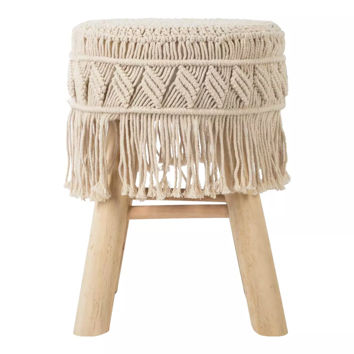 Lot de 2 tabourets (H42 cm) Macrame Eté Beige