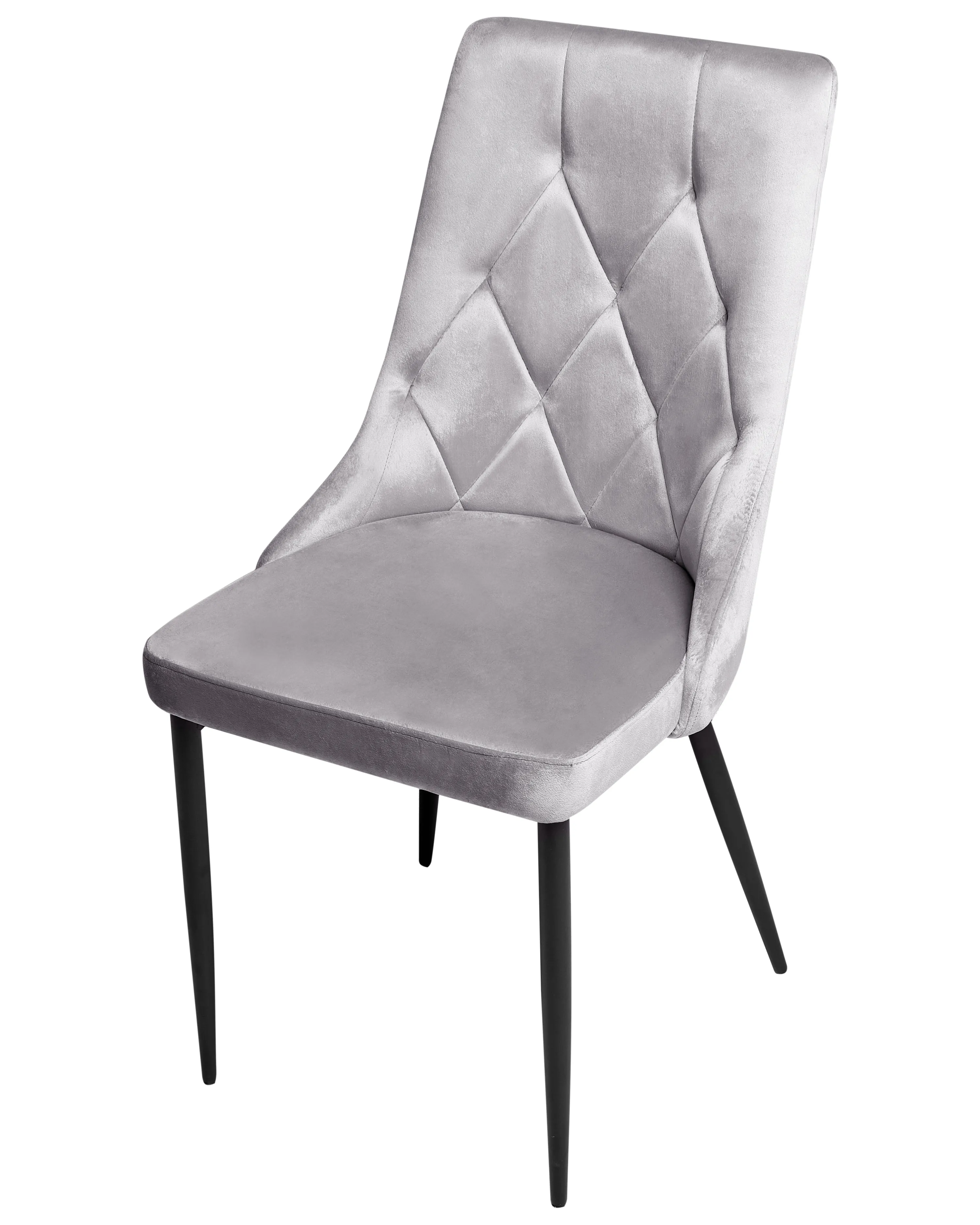 Set van 2 eetkamerstoelen AVENIR Fluweel Lichtgrijs