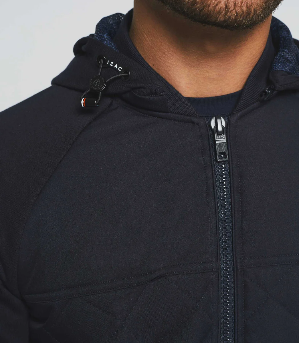Gilet zippé à capuche marine 