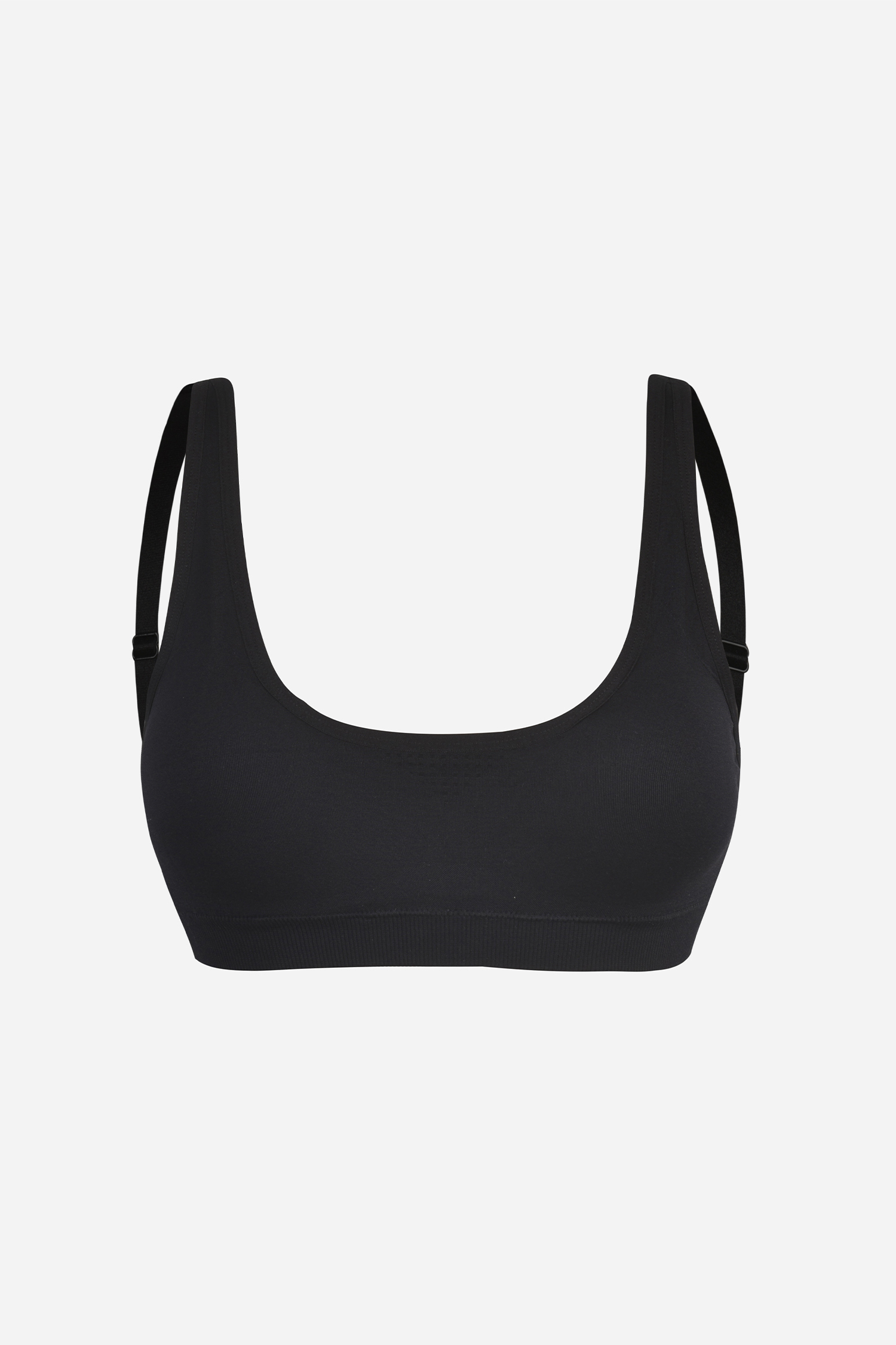 Brassière noire en tricot côtelé