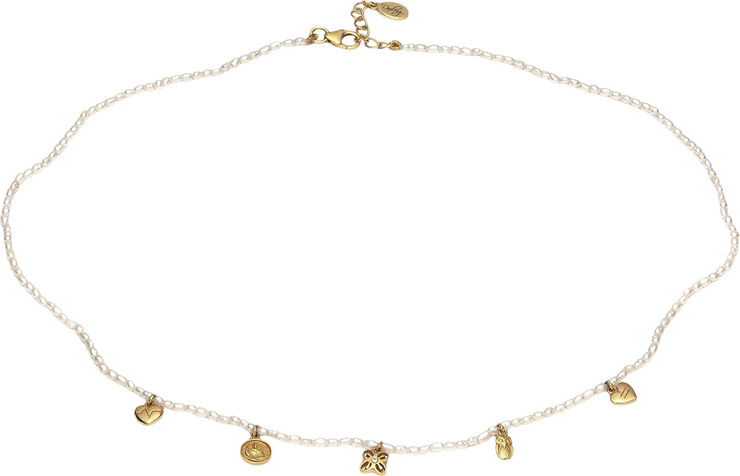 With love darling People Pearl Necklace Vermeil