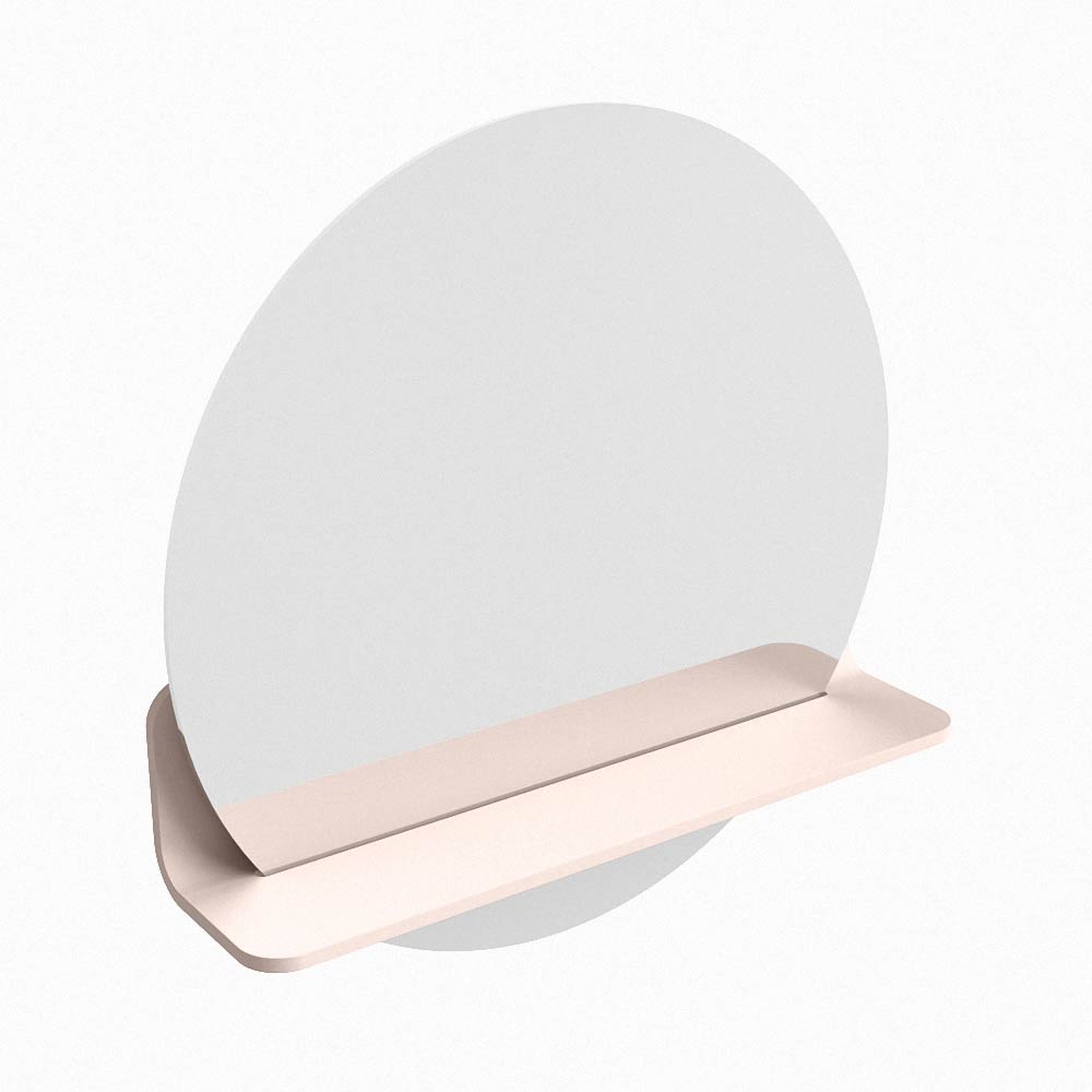 Mondiaz Spot spiegel rond Ø50cm met planchet rosee