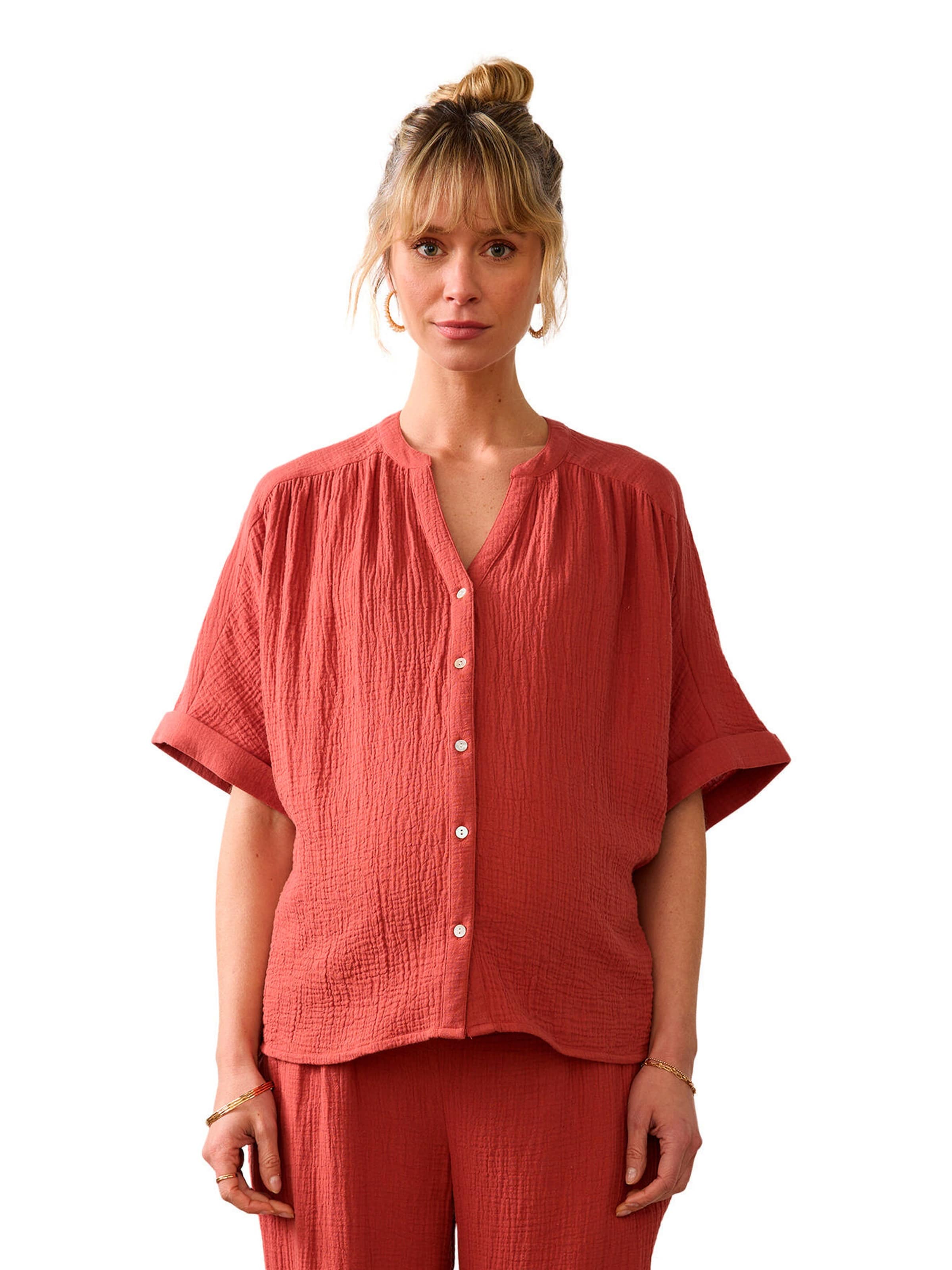 Envie de Fraise Bio-Kollektion: Umstands-Set mit 2 Hosen & 2 Oberteilen terrakotta