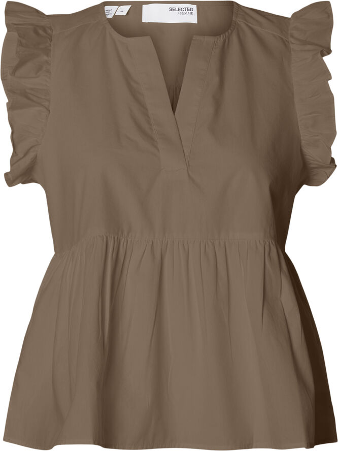 Selected Femme SLFBLAIR-IDA SL TOP NOOS Coca mocha