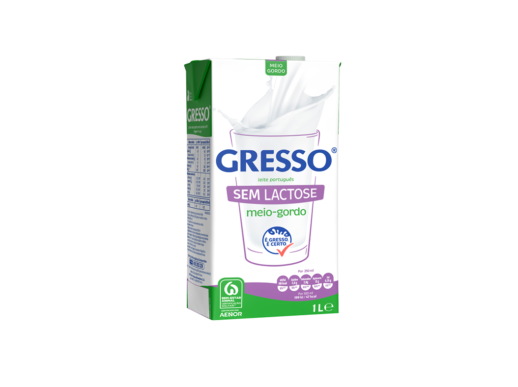 LEITE SEM LACTOSE GRESSO MEIO GORDO 1L