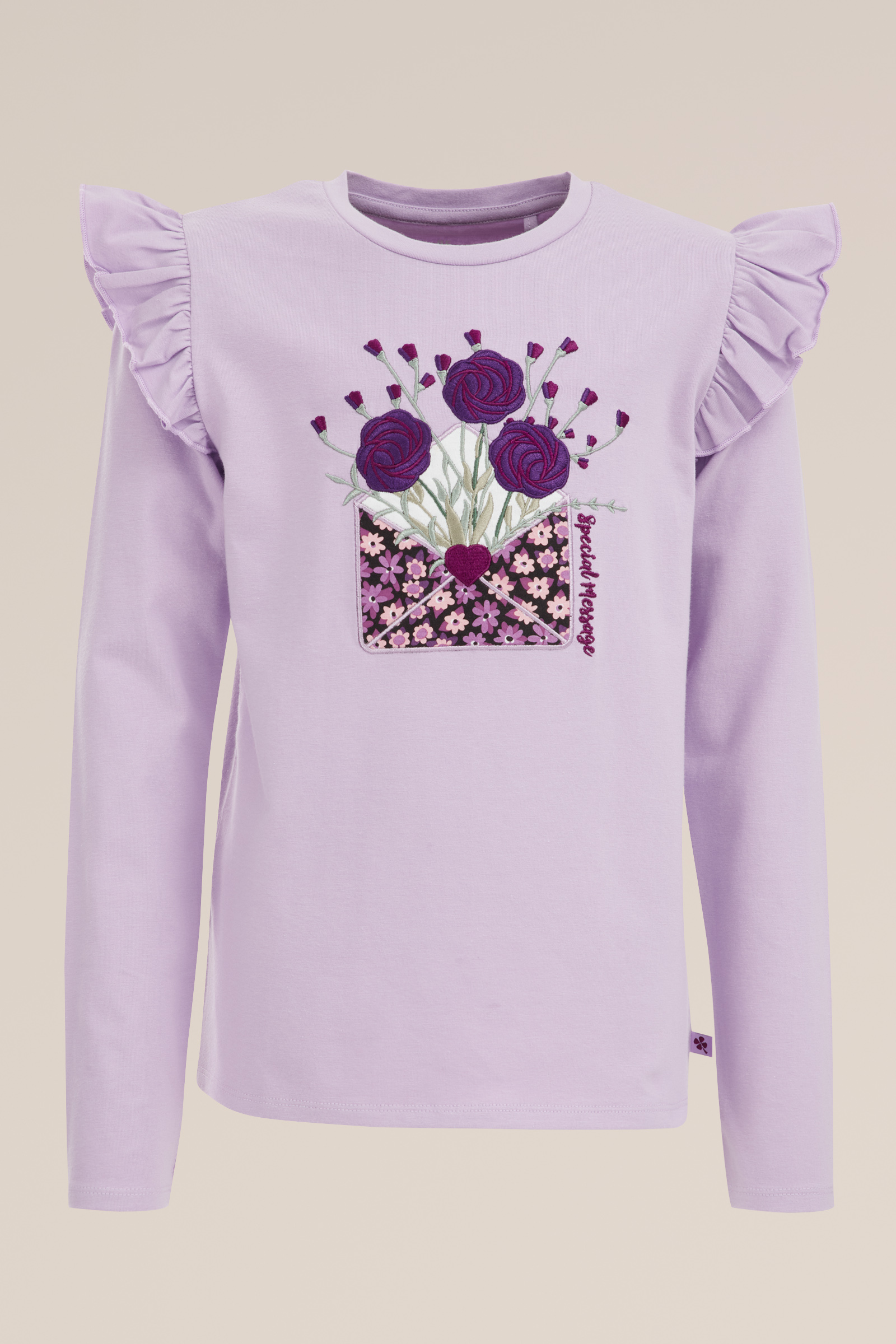 Meisjes T-shirt met embroidery WE Fashion Lichtpaars