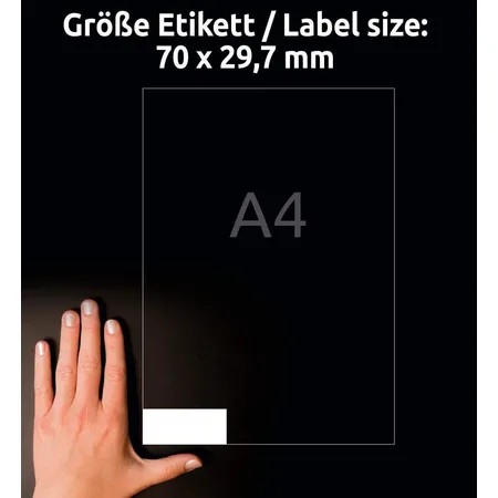 Avery Zweckform 3489 Universal-Etiketten,A4 mit ultragrip,70 x 29,7 mm, 100 Bogen/3.000 Etiketten, weiß
