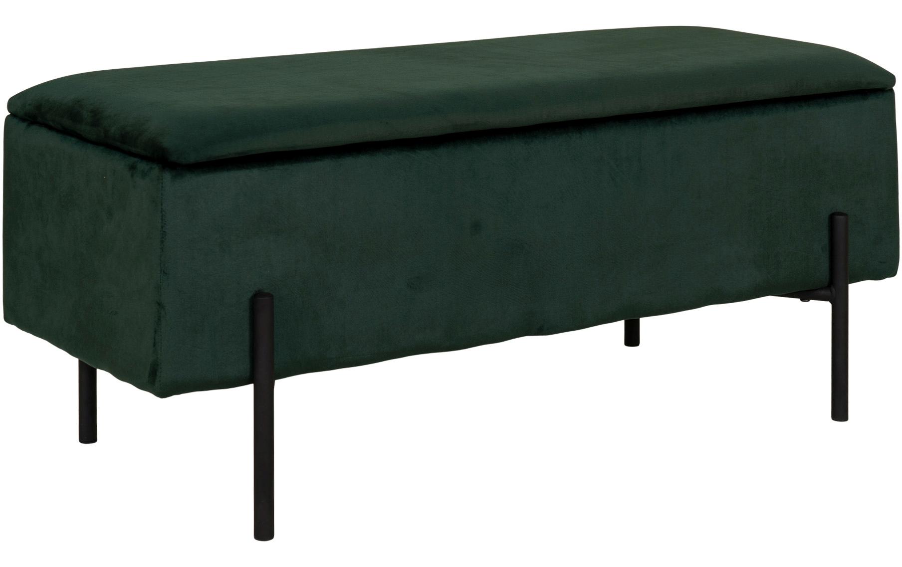 Sitztruhe Watford 36.5 x 95 x 46 cm, Dunkelgrün<br>Sitzbank mit Stauraum