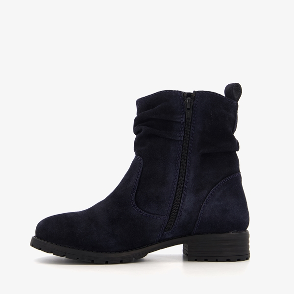 Hush Puppies suède dames enkellaarsjes donkerblauw